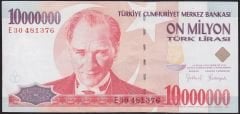 7.Emisyon 10 000 000 Lira E30 481376 Çok Temiz+