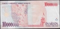 7.Emisyon 10 000 000 Lira E30 481376 Çok Temiz+