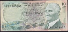 6.Emisyon 2.Tertip 10 Lira K17 008995 Çok Temiz
