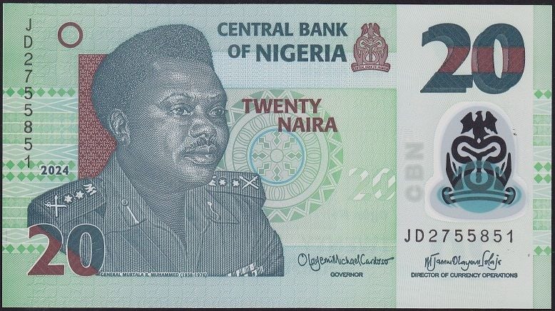 Nijerya 20 Naira 2024 Çil Polimer Pick 34