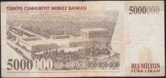 7.Emisyon 5 000 000 Lira D52 460916 Çok Temiz