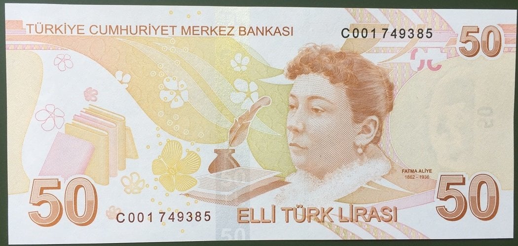 9.EMİSYON 50 LİRA 3.TERTİP C001 749385 ÇİL