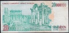 7.Emisyon 20.000.000 Lira B09 597319 Çok Temiz+