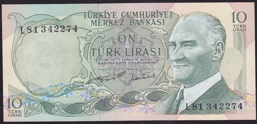 6.Emisyon 2.Tertip 10 Lira L81 342274 Çilaltı Çil