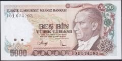 7.Emisyon 4.Tertip 5000 Lira I01 574293 Çil