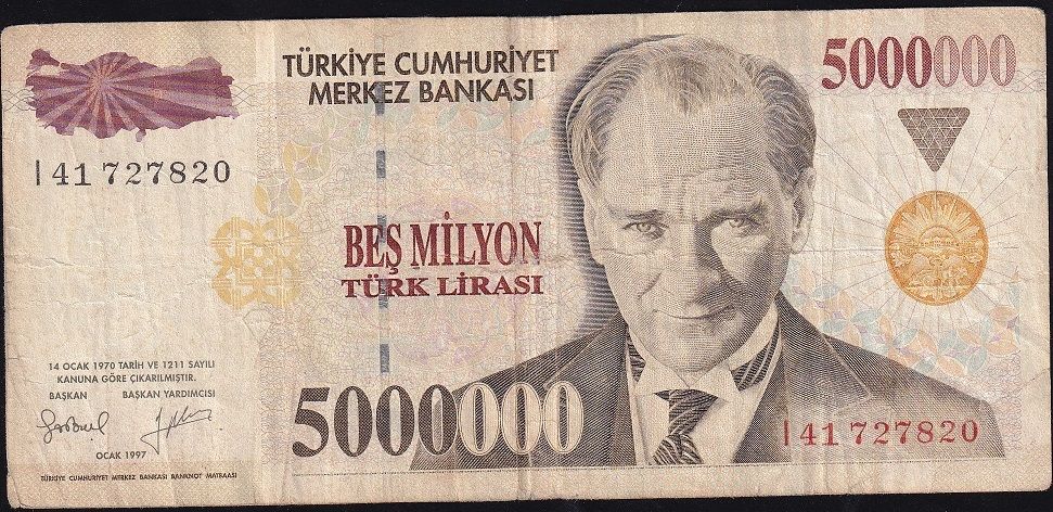 7.Emisyon 5 000 000 Lira I41 727820 Çok Temiz