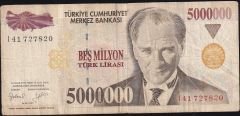 7.Emisyon 5 000 000 Lira I41 727820 Çok Temiz