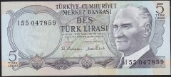 6.Emisyon 2.Tertip 5 Lira I55 047859 Çilaltı Çil