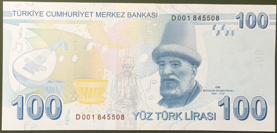 9.EMİSYON 100 LİRA 3.TERTİP D001 845508 ÇİL