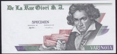 İTALYA DELA RUE TEST NOTE SPECIMEN- TEK YÜZ - KABARTMALAR ÇOK BELİRGİN