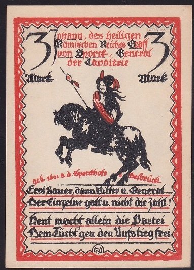 ALMANYA 3 MARK NOTGELD 1921 ÇİL