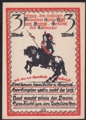 ALMANYA 3 MARK NOTGELD 1921 ÇİL