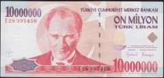 7.Emisyon 10 000 000 Lira E28 397450 Çok Temiz+