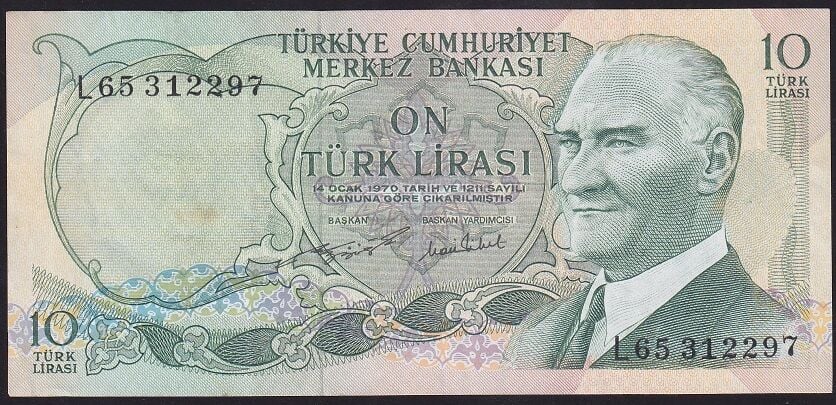 6.Emisyon 2.Tertip 10 Lira L65 312297 Çok Temiz+