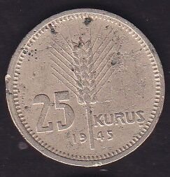 1945 Yılı 25 Kuruş