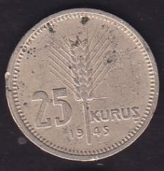1945 Yılı 25 Kuruş