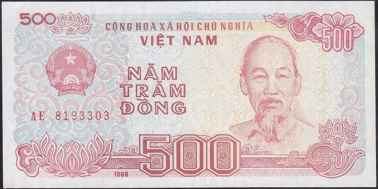 Vietnam 500 Dong 1988 Çilaltı Çil