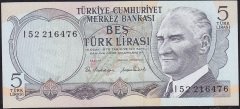 6.Emisyon 2.Tertip 5 Lira I52 216476 Çil