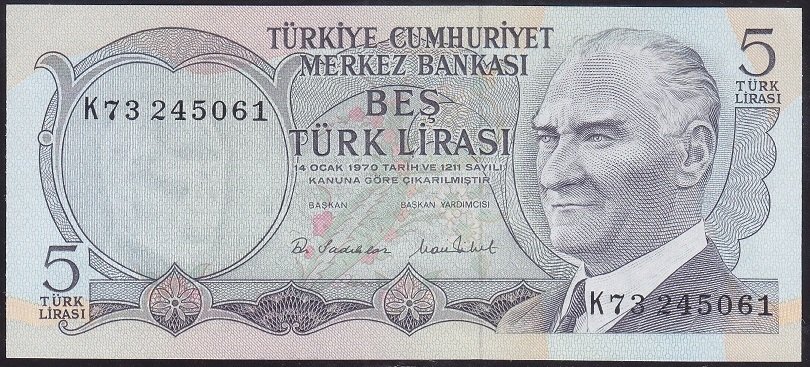 6.EMİSYON 2.TERTİP 5 LİRA K73 245061 ÇİL