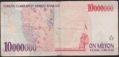 7.Emisyon 10.000.000 Lira A65 629898 Çok Temiz