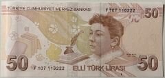 9.Emisyon 7.Tertip 50 Lira F107 116222 Çil