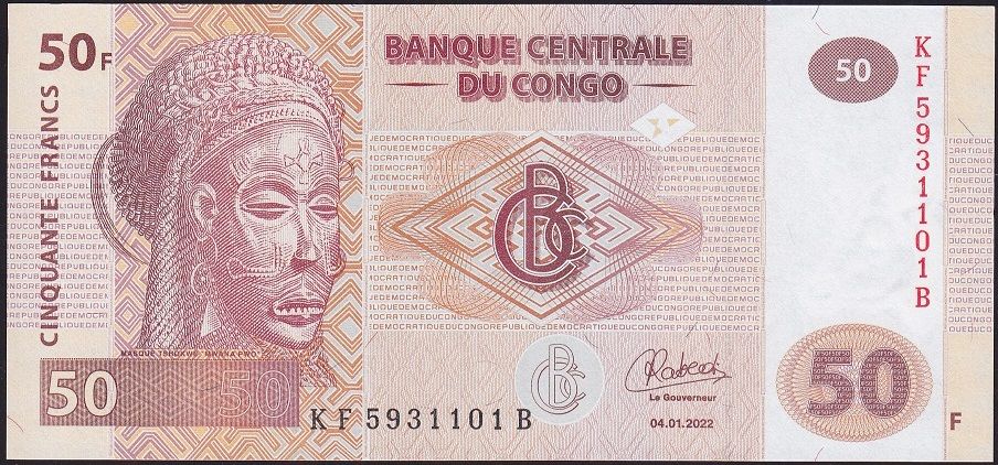 Kongo 50 Frank 2022 Çil