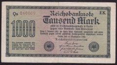 ALMANYA 1000 MARK 1922 ÇOK TEMİZ +
