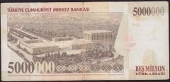 7.Emisyon 5 000 000 Lira D43 159141 Çok Temiz