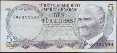 6.EMİSYON 2.TERTİP 5 LİRA K69 135244 ÇÇT +