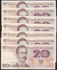 POLONYA 20 ZLOTY 1982 ÇİL SERİ TAKİPLİ (10 ADET)