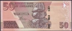 Zimbabwe 50 Dolar 2020 Çilaltı Çil Pick 105