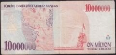 7.Emisyon 10.000.000 Lira B66 775855 Çok Temiz