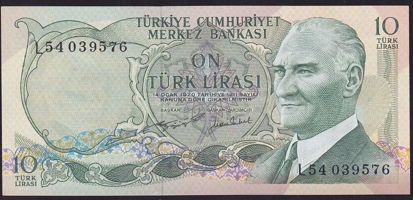 6.Emisyon 2.Tertip 10 Lira L54 039576 Çilaltı Çil