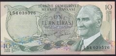 6.Emisyon 2.Tertip 10 Lira L54 039576 Çilaltı Çil