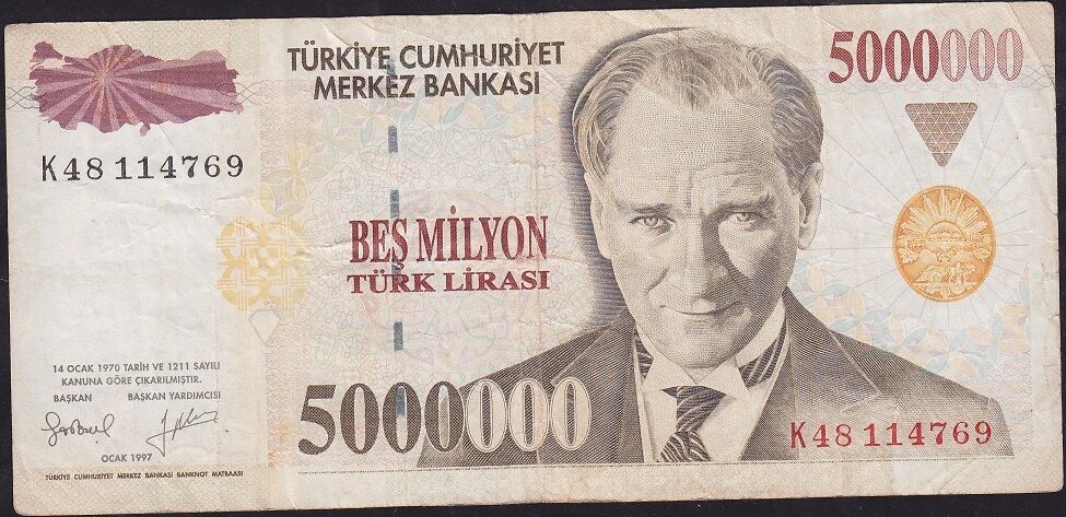 7.Emisyon 5 000 000 Lira K48 114769 Çok Temiz