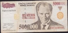 7.Emisyon 5 000 000 Lira K48 114769 Çok Temiz