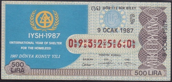 1987 9 OCAK ÇEYREK BİLET - Ç SERİSİ