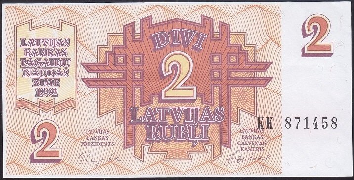 LATVİA 2 RUBLE 1992 ÇİL