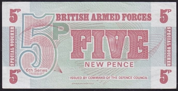 İngiltere Ordu  Parası 5 New Pence 1972 Çil