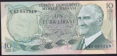 6.Emisyon 2.Tertip 10 Lira L45 093519 Çilaltı