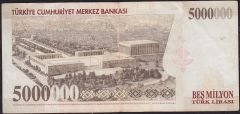 7.Emisyon 5 000 000 Lira K51 049831 Çok Temiz