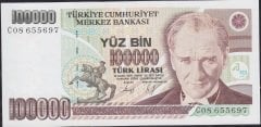 7.Emisyon 1.Tertip 100000 Lira C08 655697 Çilaltı