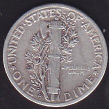 Amerika 1 Dime 1945 D Gümüş