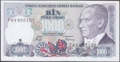 7.Emisyon 2.Tertip 1000 Lira F63 955157 Çil
