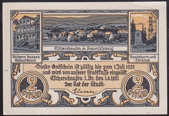 ALMANYA 2 MARK NOTGELD 1922 ÇİL