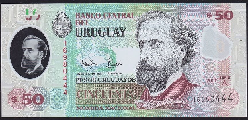 Uruguay 50 Pesos 2020 Çil Polimer ( 444 )