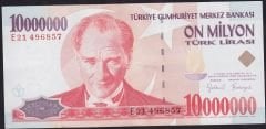 7.Emisyon 10 000 000 Lira E21 496857 Çok Temiz+