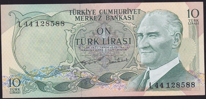 6.Emisyon 2.Tertip 10 Lira L44 128588 Çilaltı