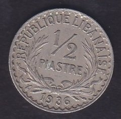 LÜBNAN 1/2 PİASTRE 1936 eski para koleksiyon