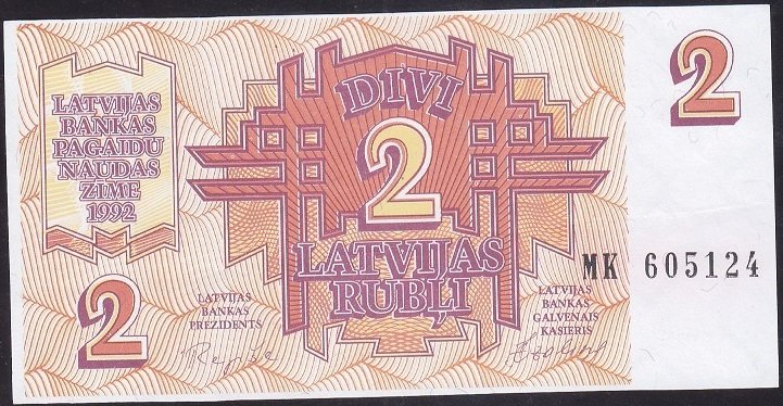 LATVİA 2 RUBLE 1992 ÇİLALTI